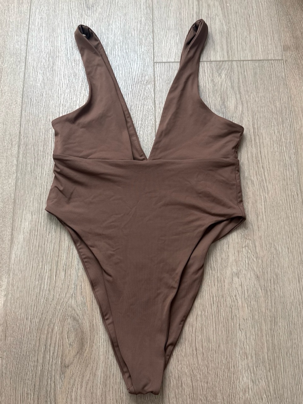 Stone fox swim brown one piece bathing suit